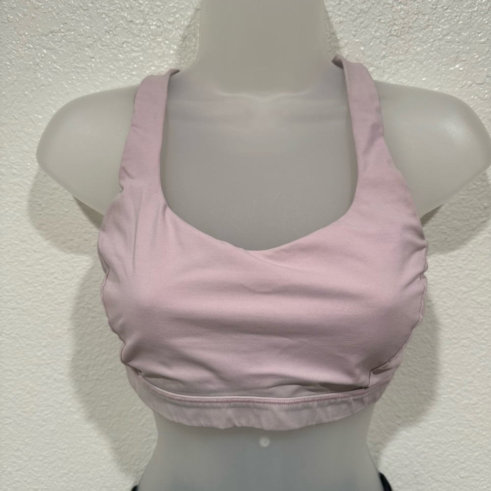 lululemon pink bliss free to be serene workout athletic gym sports bra tank top